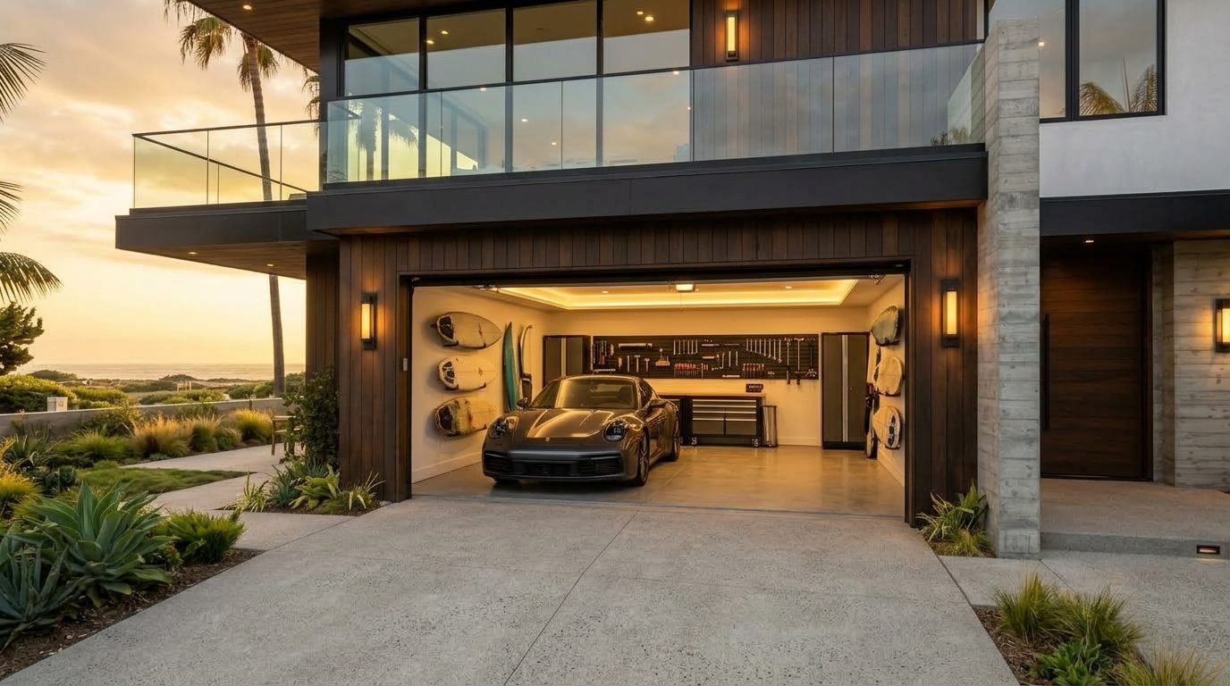 Local Garage Door Allen Garage Door Gliding Open Revealing Warm Illuminated Interior